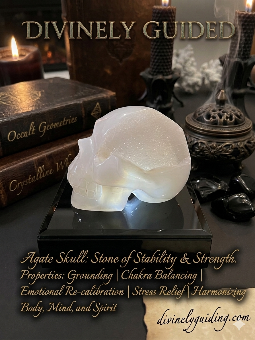 Druzy Agate Skull