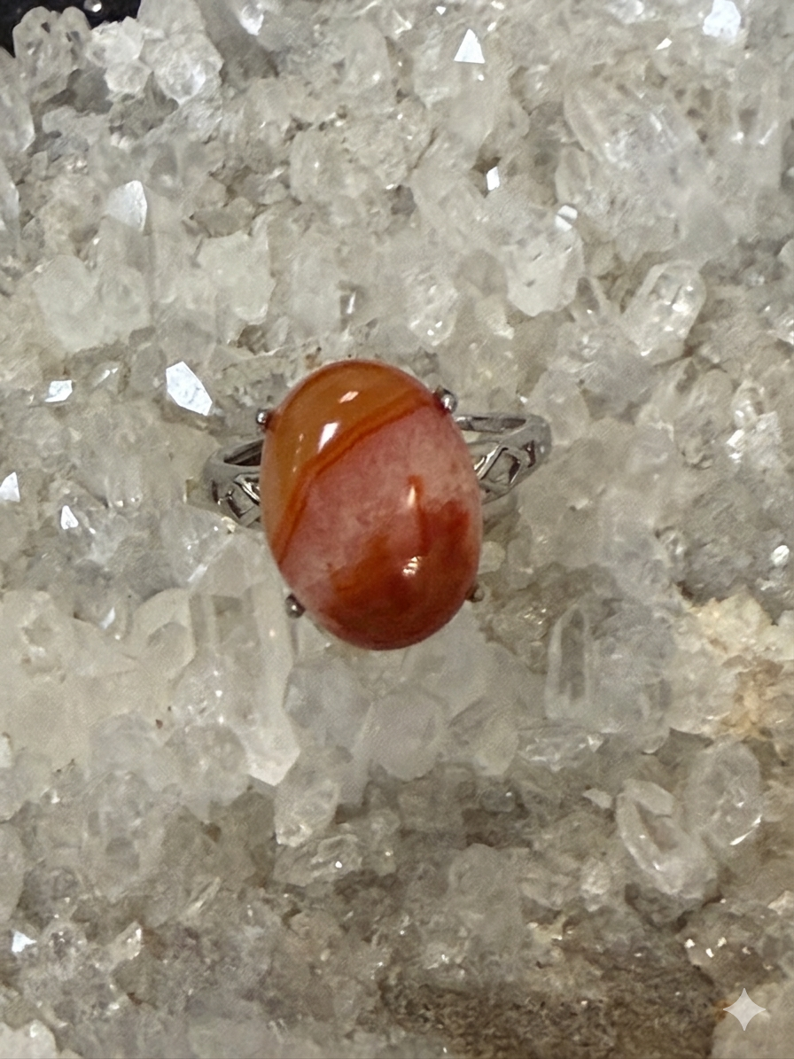 Carnelian ring  925 Sterling Silver