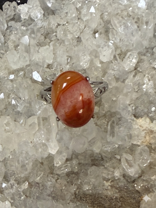 Carnelian ring  925 Sterling Silver