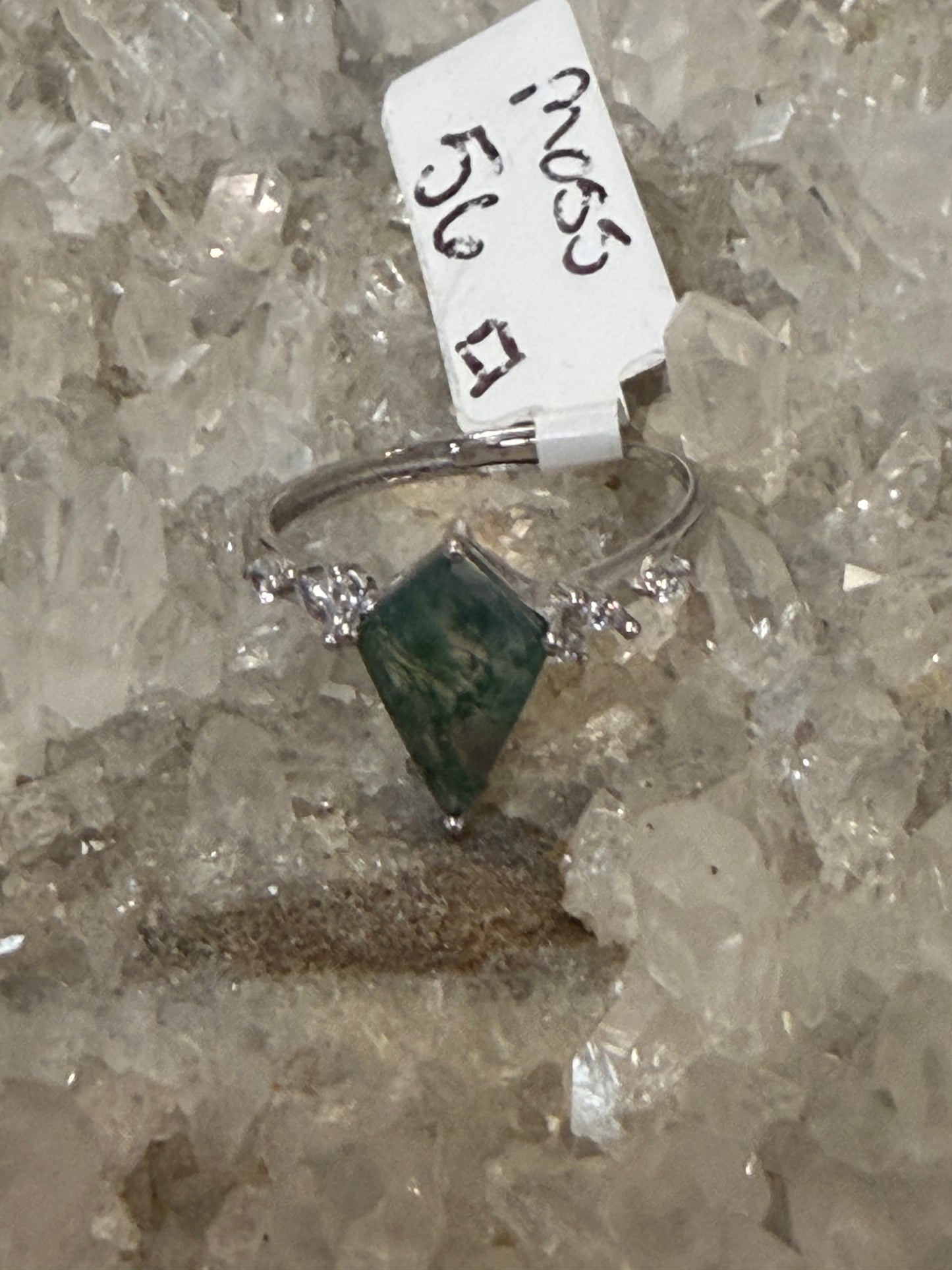 Moss agate ring  925 Sterling Silver