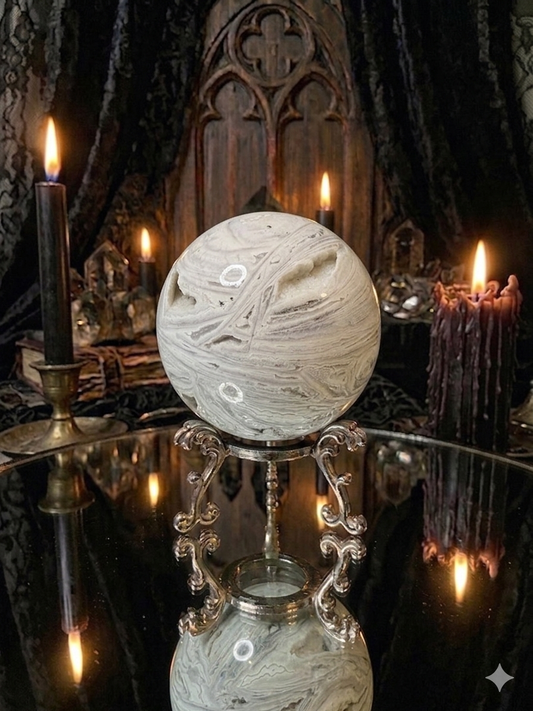 All white mexican lace sphere
