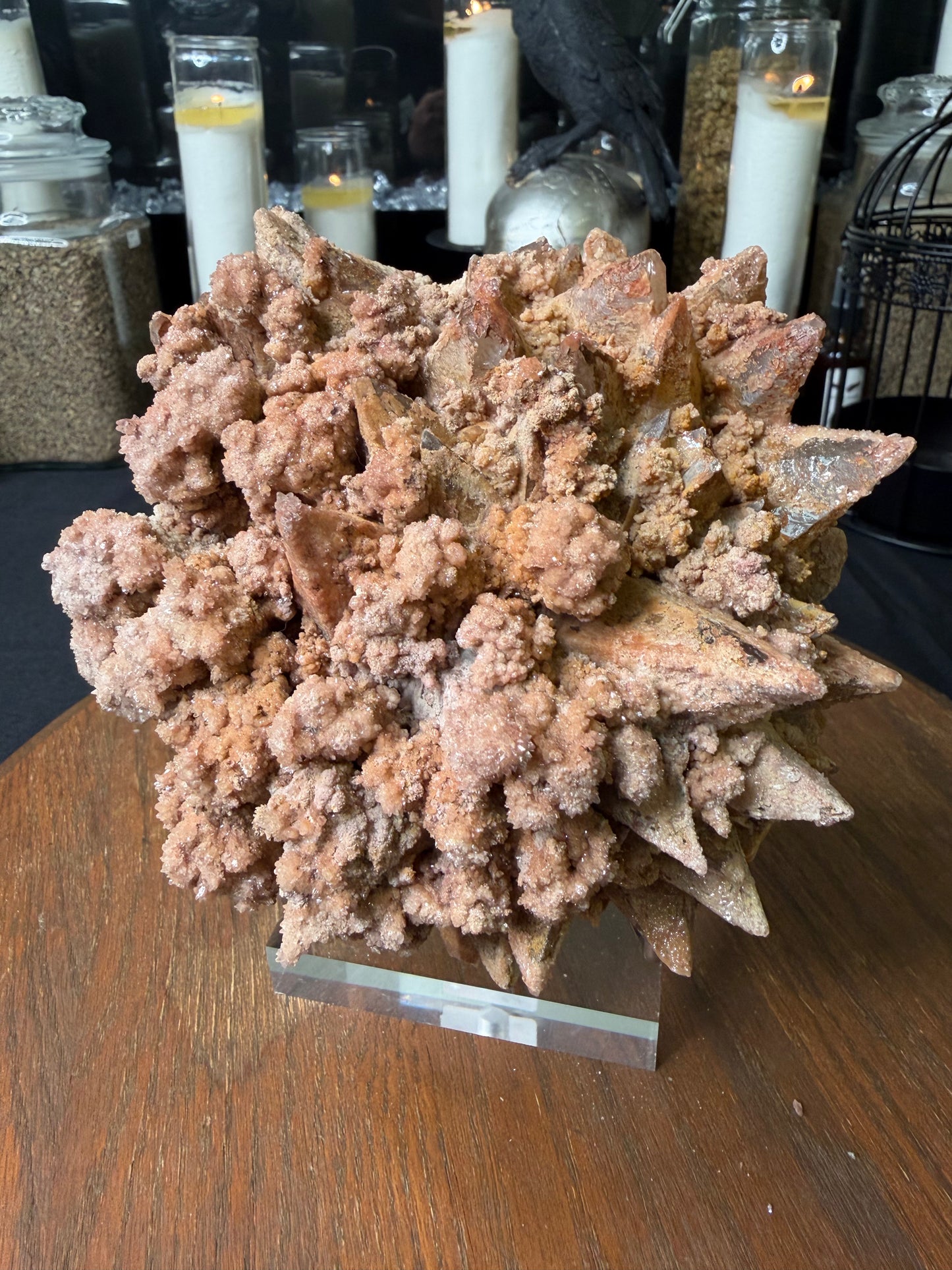 Pink Dog Tooth Calcite Sunburst Cluster