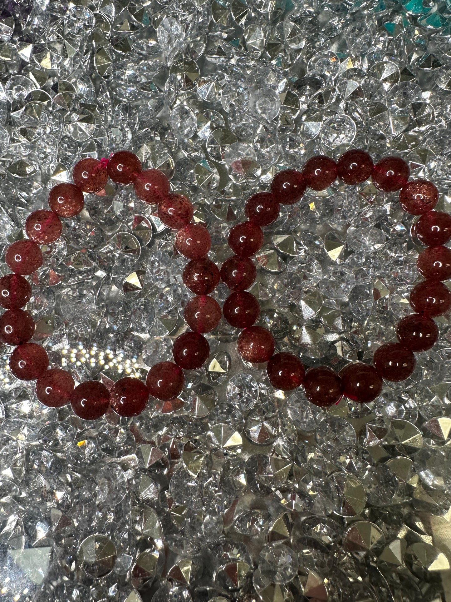 Strawberry Quartz Beaded Bracelet