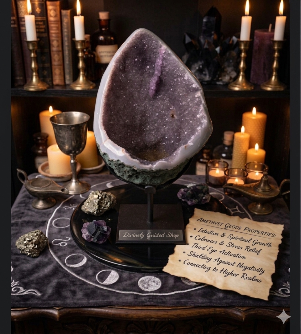 Amethyst Geode Cave On Custom Stand