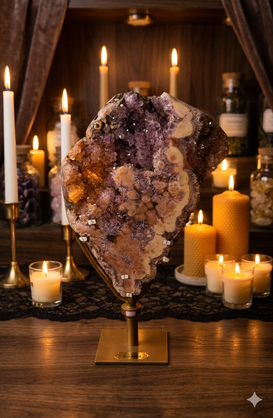 XXL Pink Amethyst on Rotating Stand