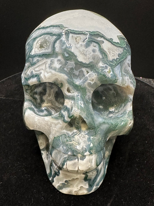 Moss Agate Skull