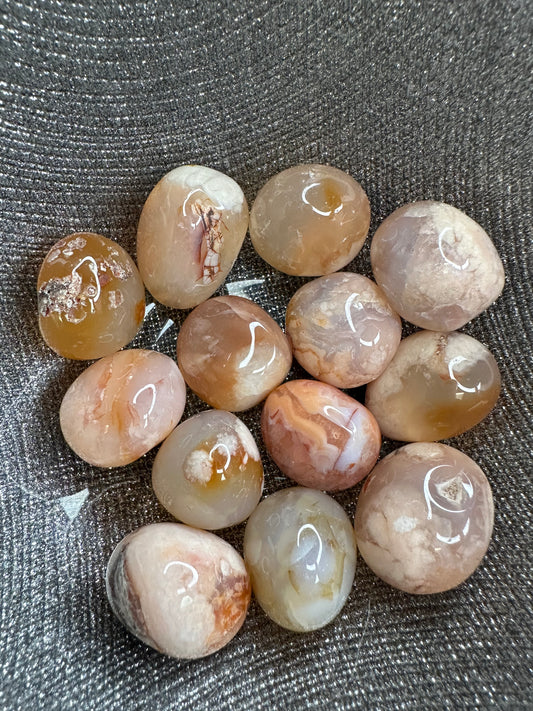 Pink Flower Agate Tumble