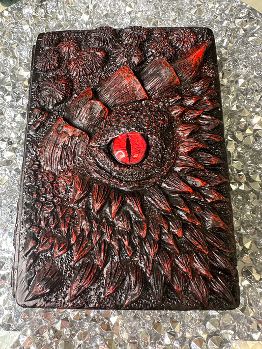Red 3D Dragon Eye Embossed Journal
