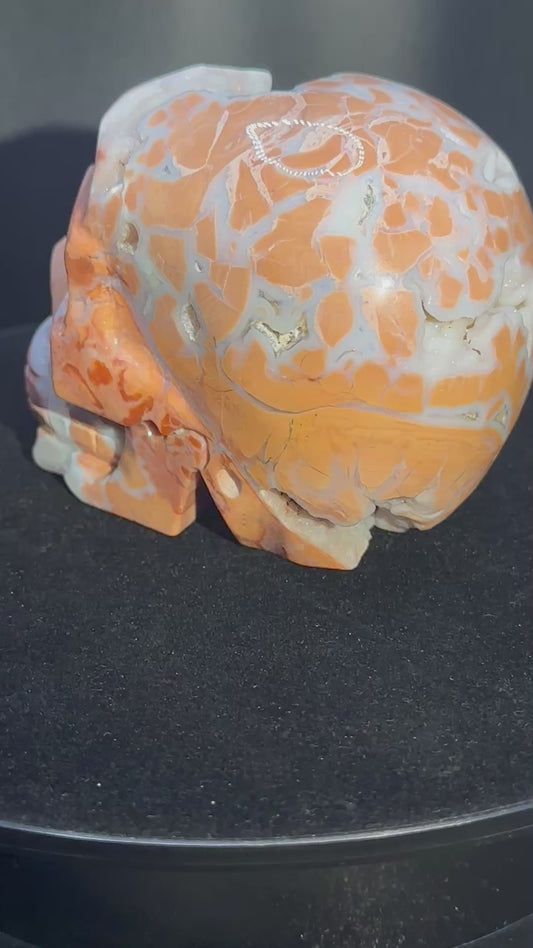 Cotton Candy Agate Skull