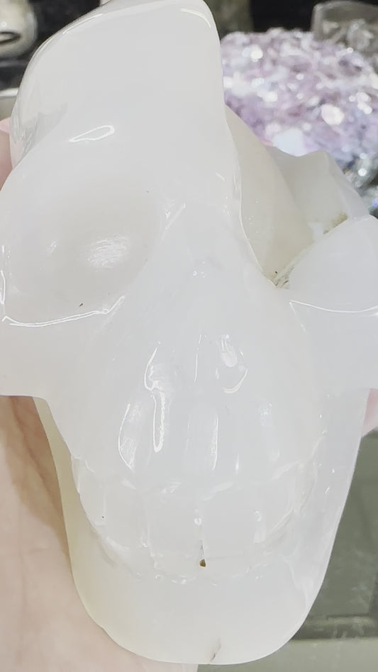 Druzy Agate Skull